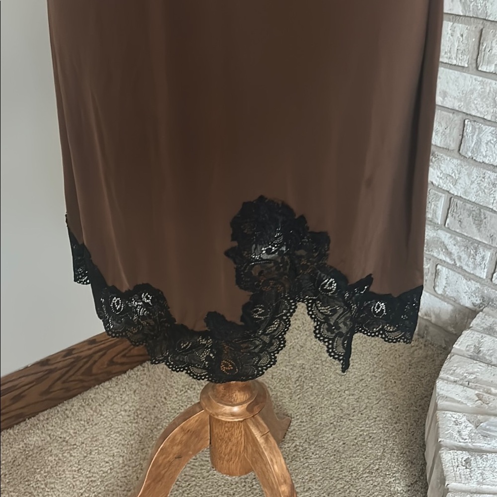 Soma Brown and Black Lace Chemise - Picture 3 of 8
